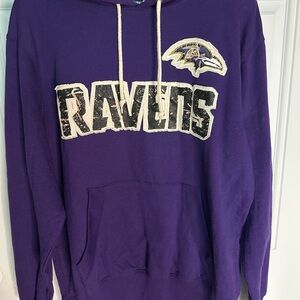 Baltimore Ravens Hoodie Men’s Medium Purple NFL Team Apparel Pullover Log